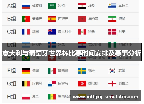 意大利与葡萄牙世界杯比赛时间安排及赛事分析