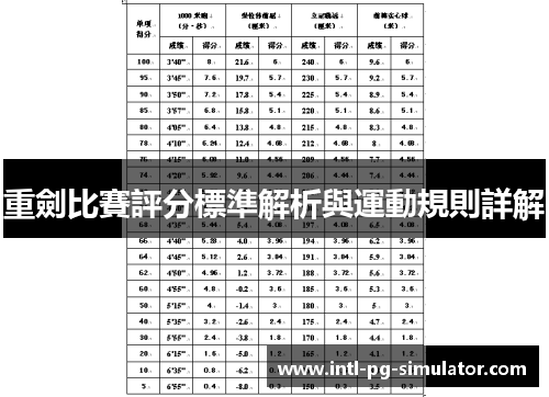 重劍比賽評分標準解析與運動規則詳解